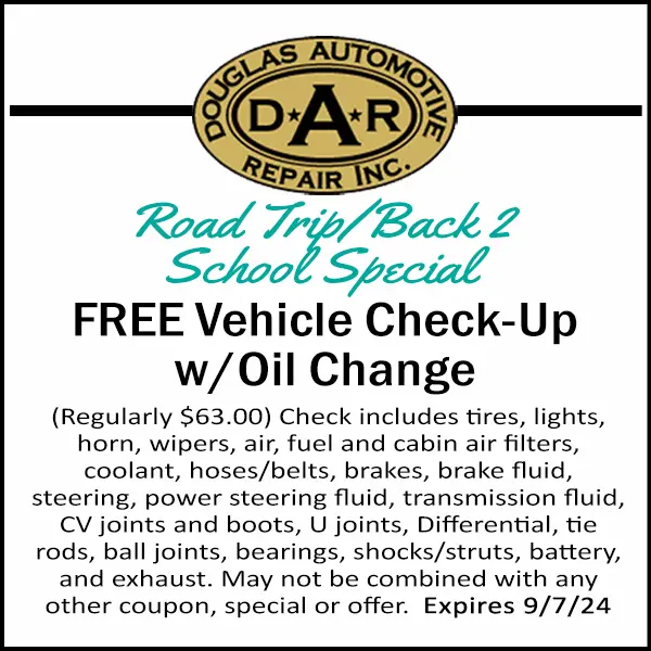 07-JUL 24 Free Check Over with Oil Change